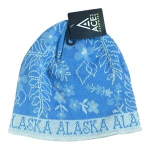 Blue and White Winter Beanie